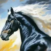 Horse With Blond Hair Diamond Painting