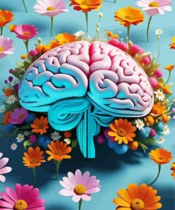 Human Brain With Flowers Diamond Painting