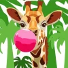 Illustration Giraffe Blowing Bubble Diamond Painting