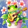 Kawaii Frog Playing Guitar Diamond Painting