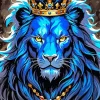 King Blue Lion Diamond Painting