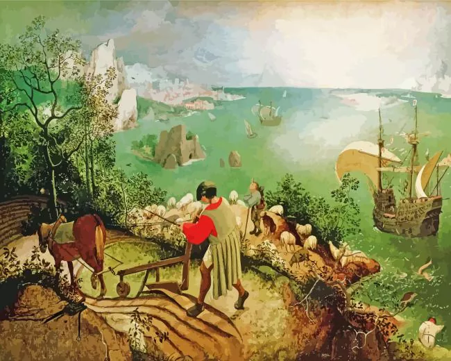 Landscape with the Fall of Icarus pieter bruegel Diamond By Numbers Landscape With The Fall Of Icarus Bruegel Diamond Painting