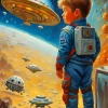 Little Boy In Space Diamond Painting