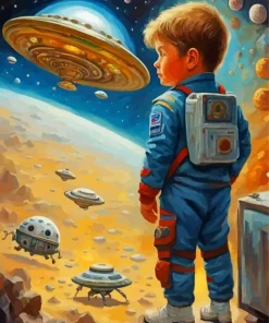 Little Boy In Space Diamond Painting
