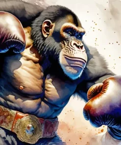 Monkey Boxer Diamond Painting