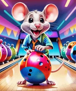 Mouse In Bowling Club Diamond Painting