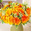 Orange Camellias Bouquet Diamond Painting