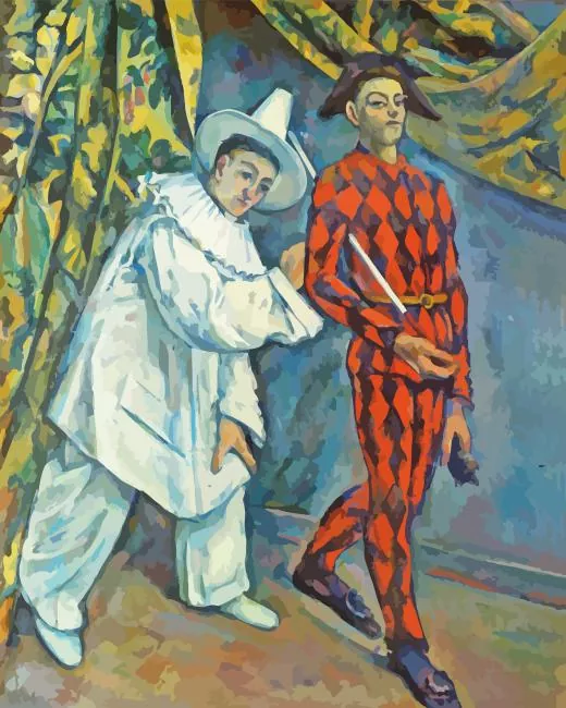 Pierrot and Harlequin by Paul Cezanne Diamond By Numbers Pierrot And Harlequin By Paul Cezanne Diamond Painting