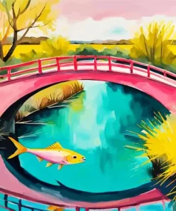 Pink Bridge Art Diamond Painting