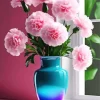 Pink Blooming Carnation Vase Diamond Painting