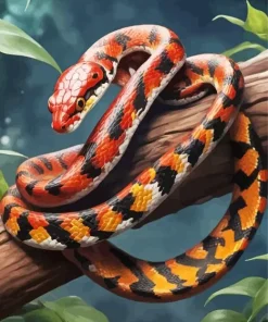 Snake On Branch Diamond Painting