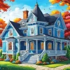 Victorian Blue House Diamond Painting