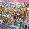 Vintage Christmas Evening Village Diamond Painting