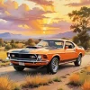 Vintage Orange Mustang Diamond Painting