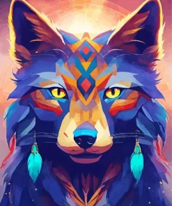 Aboriginal Wolf Diamond Painting