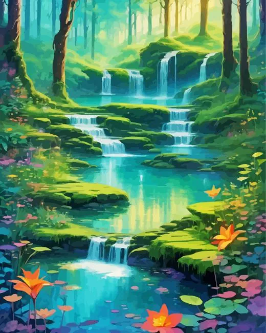 aesthetic Waterfall art Diamond Paintings Aesthetic Waterfall Art Diamond Painting