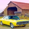 Aesthetic Dodge Charger Yellow Art Diamond Painting