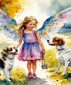 Aesthetic Dogs Angel Diamond Painting