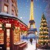 Aesthetic Eiffel Tower Christmas Art Diamond Painting