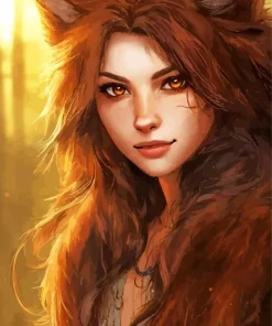 Aesthetic Female Werewolf Art Diamond Painting