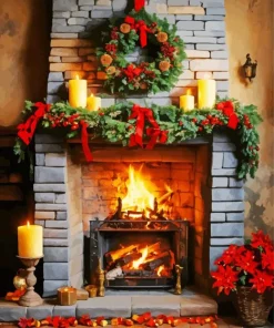 Aesthetic Fireplace Romantic Diamond Painting