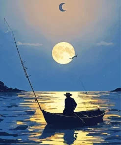 Aesthetic Fishing Silhouette Diamond Painting