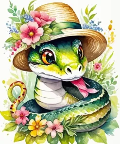 Aesthetic Flower Snake Art Diamond Painting