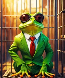 Aesthetic Frog With Glasses Diamond Painting