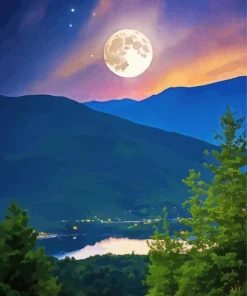 Aesthetic Full Moon Landscape Diamond Painting