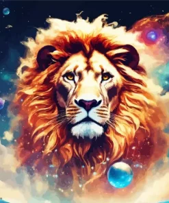 Aesthetic Galaxy Lion Diamond Painting