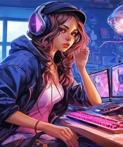 Aesthetic Girl Art Diamond Painting