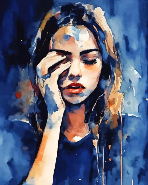 aesthetic sad girl in pain Diamond With Numbers Aesthetic Sad Girl In Pain Diamond Painting