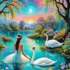 Aesthetic Swan Art Diamond Painting