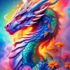 Aesthetic Dragon And Flowers Diamond Painting