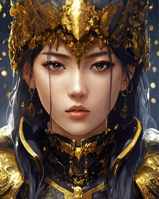 asian warrior face Diamond By Numbers Asian Warrior Face Diamond Painting