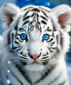 Baby Albino Tiger Diamond Painting