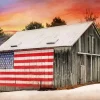 Barn With American Flag Diamond Painting