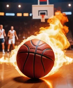 Basketball On Fire Diamond Painting
