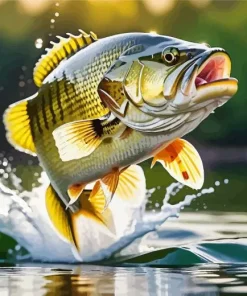 Bass Jumping Out Of Water Diamond Painting