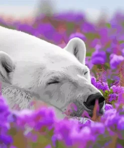 Bear And Flowers Diamond Painting