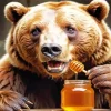 Bear Eating Honey Diamond Painting