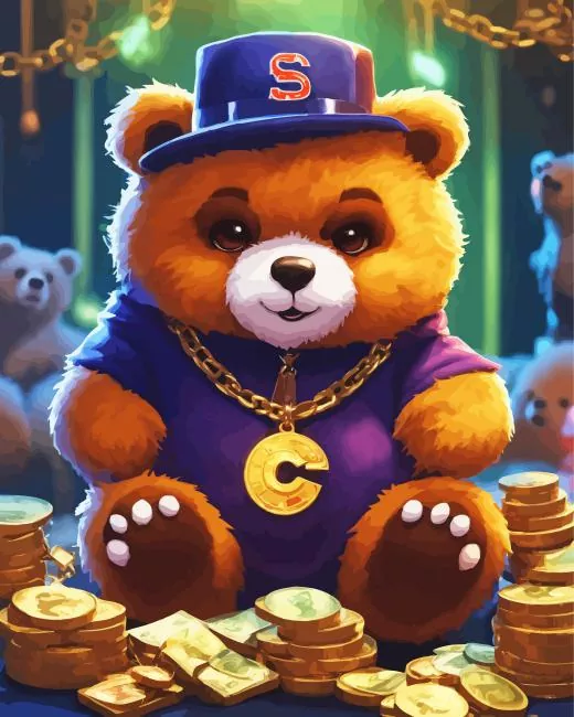 bear gangster Diamond With Numbers Bear Gangster Diamond Painting