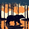 Bear Silhouette Diamond Painting