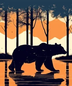 Bear Silhouette Diamond Painting