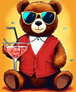 Bear Wearing Glasses Diamond Painting