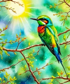 Bird On Branch Art Diamond Painting