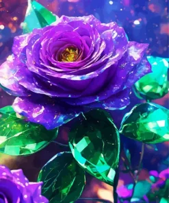 Black And Purple Flower Diamond Painting