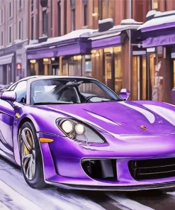 Black And Purple Porsche Diamond Painting
