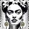 Black And White Frida Kahlo Diamond Painting