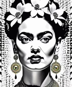 Black And White Frida Kahlo Diamond Painting